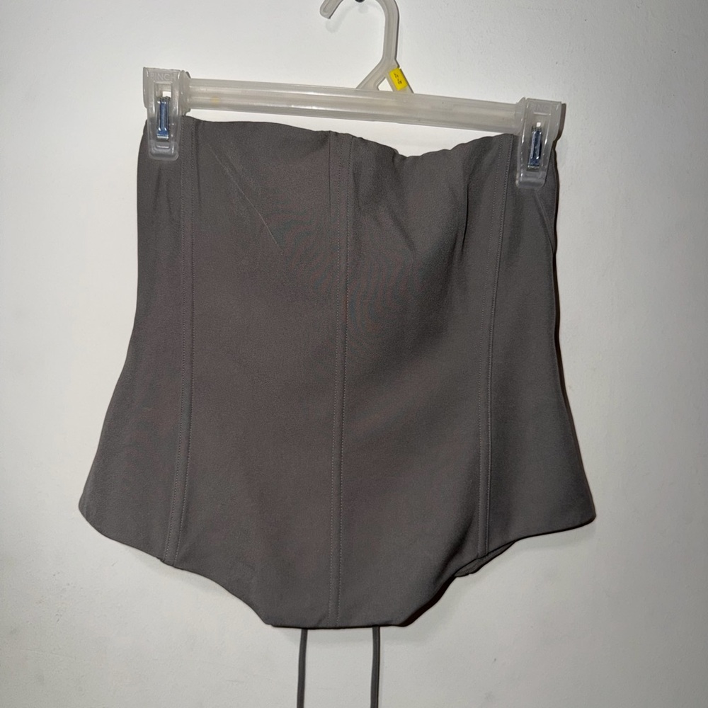 White Fox Boutique Gray Corset Top